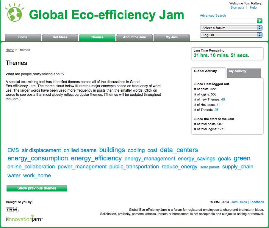 IBM Eco Jam – 1 day in!