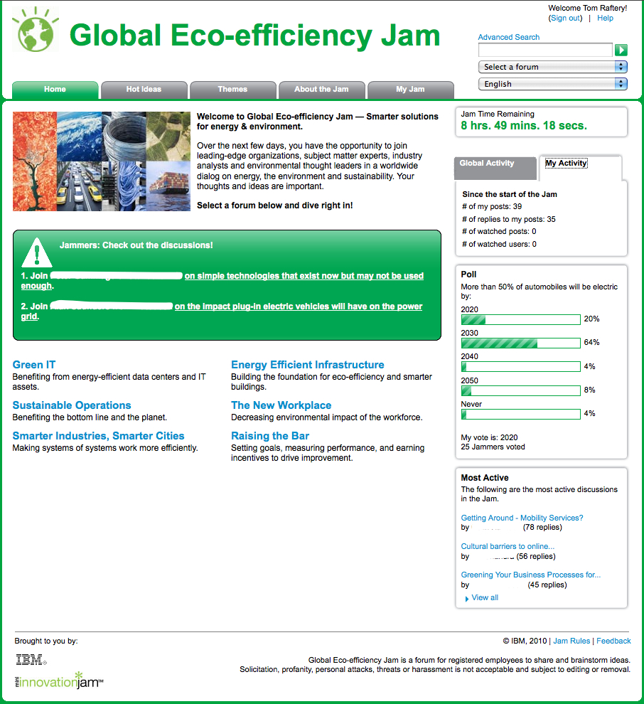 IBM Global Eco-Efficiency Jam Day 2