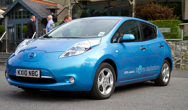 The zero-emissions Nissan Leaf test drive