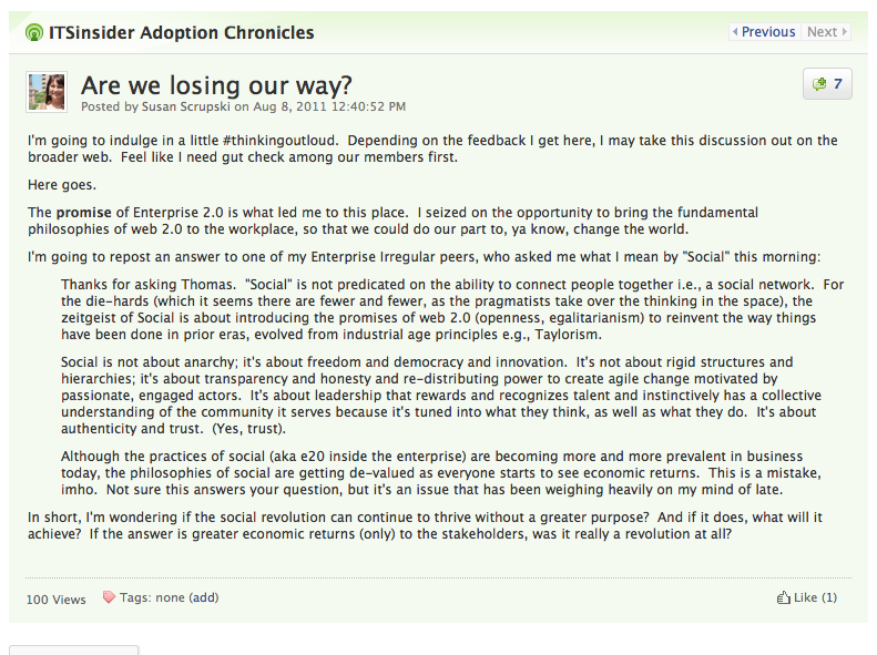 A Social Baptism for the Enterprise. Hallelujah and Amen.